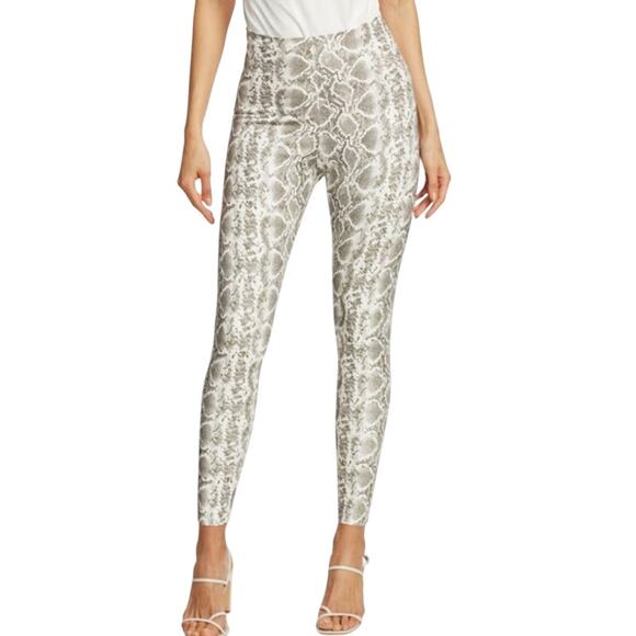 Commando Faux Leather Leggings Perfect Control Snake Print White Gray Size M NWT - Picture 1 of 9